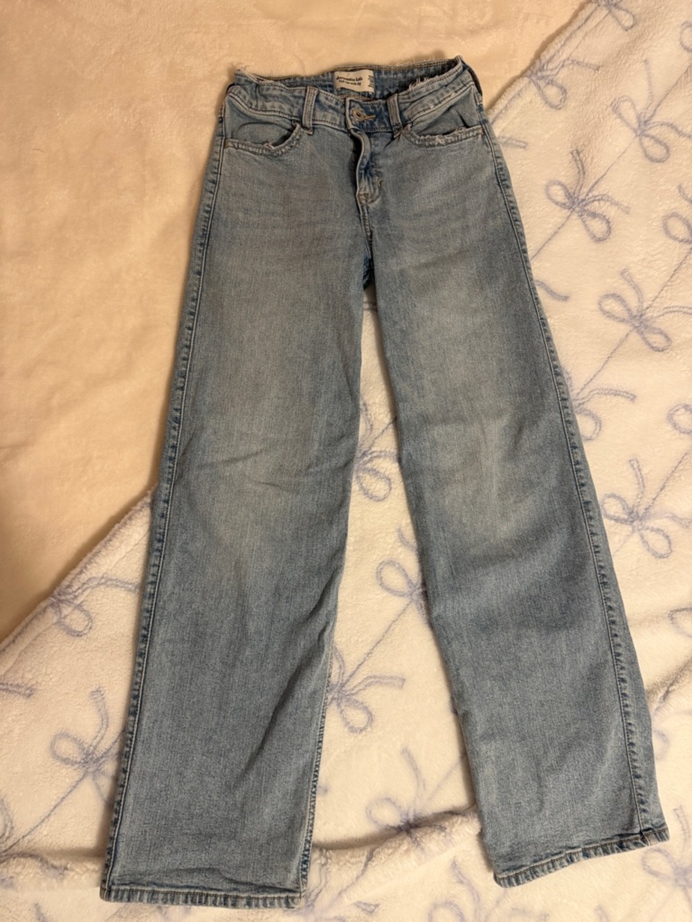 abercrombie kids Light Blue Wide Leg Jeans